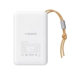 Powerbank: Veger MagOn - fehér powerbank 10000mAh, MagSafe töltés, USB / Type-C / Lightning-2