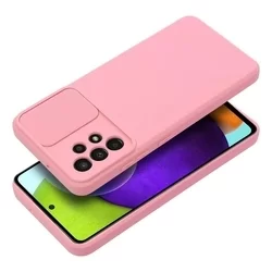 Telefontok Samsung Galaxy A52 / A52 5G / A52s 5G - Slider csúsztatható kameravédős pink szilikon hátlap tok-1
