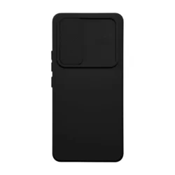 Telefontok Samsung Galaxy A14 5G - Slider csúsztatható kameravédős fekete szilikon hátlap tok-1