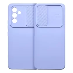 Samsung Galaxy A14 4G / LTE (A145) Telefontok - Slider csúsztatható kameravédős kékeslila szilikon hátlap tok-1