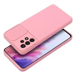 Telefontok Samsung Galaxy A33 5G - Slider csúsztatható kameravédős pink szilikon hátlap tok-1