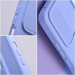 Telefontok Xiaomi Poco C40 - Slider csúsztatható kameravédős kékeslila szilikon hátlap tok-2