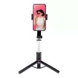 Selfie bot: SSTR-L13 - fekete, bluetooth távirányítós, tripoddá alakítható selfie bot -1