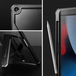 Tablettok iPad 2019 10.2 (iPad 7) - Tech-Protect Kevlar Pro - átlátszó előlap + plexi fekete hátlapi 360°-os tok, kitámasztható, ceruzatartóval-1