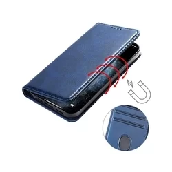 Telefontok Honor X6 - Flipcover - mágneses szilikon keretes kék könyvtok-2