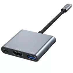 Adapter: Tech-Protect V1 - HUB adapter 3in1 USB / Type-C (USB-C) / HDMI portokkal-1