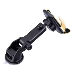 Telefontartó: Forcell HS1 - Univerzális, fekete / arany szellőzőrácsra / szélvédőre rögzíthető automata telefontartó-3