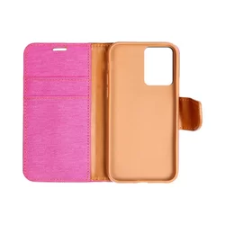 Telefontok Xiaomi Redmi Note 12 Pro 5G - Canvas pink mágneses szilikon keretes könyvtok-3