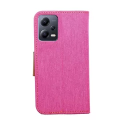Telefontok Xiaomi Redmi Note 12 Pro 5G - Canvas pink mágneses szilikon keretes könyvtok-2