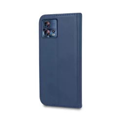 Telefontok Motorola Moto G72 - Smart Magnetic kék szilikon keretes mágneses könyvtok-1