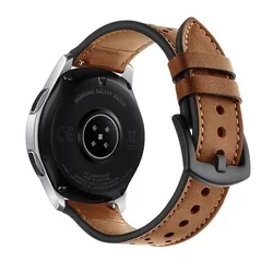 Huawei Watch 4 / Watch 4 Pro okosóra szíj - TECH-PROTECT Leather barna bőr szíj (22 mm szíj szélesség)-2