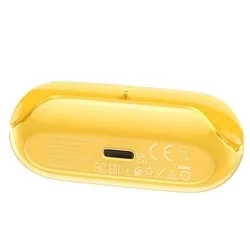 Headset: HOCO ENC EW39 - sárga bluetooth headset, töltő tokkal-1