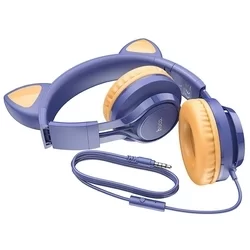 Headset: HOCO W36 - sötétkék vezetékes fejhallgató (3,5 mm jack)-1