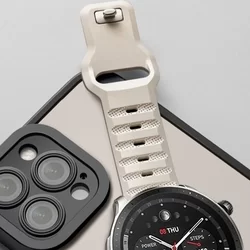 Samsung Galaxy Watch 4 (40 / 42 / 44 / 46 mm) okosóra szíj - Tech- Protect IconBand Line - homok színű szilikon szíj (szíj szélesség: 20 mm)-1