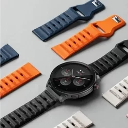 Huawei Watch GT 3 Pro (43 mm) okosóra szíj - Tech- Protect IconBand Line - narancssárga szilikon szíj (szíj szélesség: 20 mm)-1