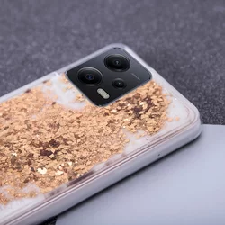 Xiaomi Redmi Note 12 5G Telefontok - arany folyékony csillámos hátlap tok-2