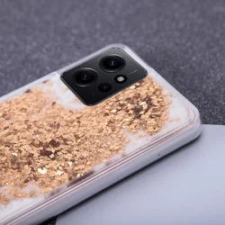 Xiaomi Redmi Note 12 4G / LTE Telefontok - arany folyékony csillámos hátlap tok-2