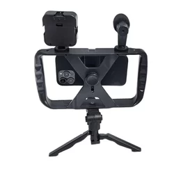 Selfie bot: TL- 49T - fekete, bluetooth távirányítós, tripoddá alakítható selfie bot LED világítással, mikrofonnal-2