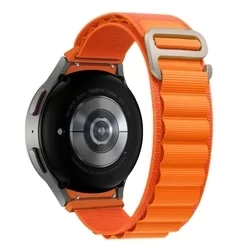 Samsung Galaxy Watch 4 (40 / 42 / 44 / 46 mm) okosóra szíj - nylon narancs szövet szíj-2