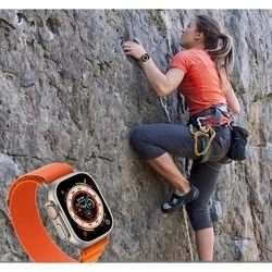 Samsung Galaxy Watch 4 (40 / 42 / 44 / 46 mm) okosóra szíj - nylon narancs szövet szíj-5