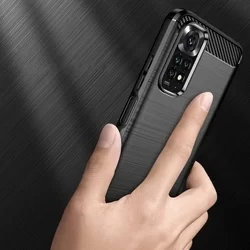 Telefontok Xiaomi Redmi Note 11 - Carbon Fiber fekete szilikon tok-2