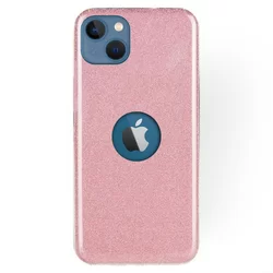 Telefontok iPhone 13 - Pink Shiny tok (Apple logónál kivágással)-1