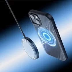 iPhone 15 Telefontok - DUX DUCIS Aimo Mag - MagSafe kompatibilis átlátszó hátlap tok, fekete kerettel-2