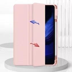 Tablettok XIAOMI PAD 6 (11,0 coll) - pink smart case tablet tok, átlátszó hátlappal, ceruza tartóval-3