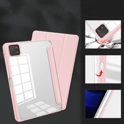 Tablettok XIAOMI PAD 6 (11,0 coll) - pink smart case tablet tok, átlátszó hátlappal, ceruza tartóval-5