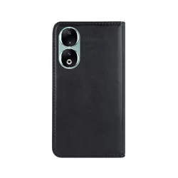 Honor 90 5G Telefontok - Smart Magnetic fekete szilikon keretes mágneses könyvtok-1
