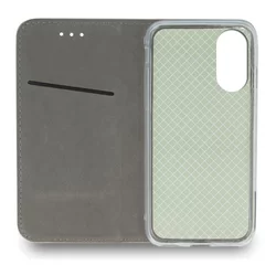 Honor 90 5G Telefontok - Smart Magnetic burgundy szilikon keretes mágneses könyvtok-4