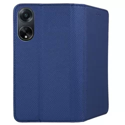 Telefontok Oppo A98 - kék mágneses szilikon keretes könyvtok-2
