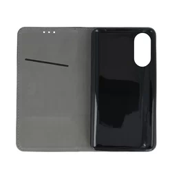 Telefontok Oppo A98 - Smart Magnetic fekete szilikon keretes mágneses könyvtok-2