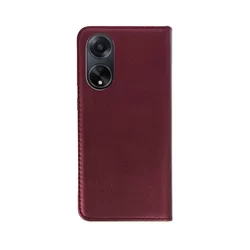 Telefontok Oppo A98 - Smart Magnetic burgundy szilikon keretes mágneses könyvtok-1