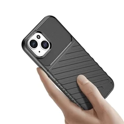 iPhone 15 Telefontok - Thunder fekete ütésálló szilikon hátlap tok-5