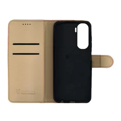 Honor 90 Lite 5G Telefontok - Tactical Field piros szilikon keretes könyvtok mágneses ráhajtófüllel-3