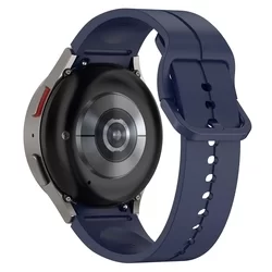 Samsung Galaxy Watch 4 (40 / 42 / 44 / 46 mm) okosóra szíj - sötétkék szilikon szíj (20 mm széles szíj)-3