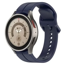 Samsung Galaxy Watch 4 (40 / 42 / 44 / 46 mm) okosóra szíj - sötétkék szilikon szíj (20 mm széles szíj)-4