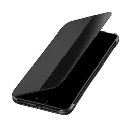 Telefontok Huawei P20 Lite - Eredeti Huawei S-View fekete kinyitható tok-3