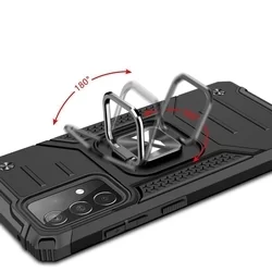 Telefontok Samsung Galaxy A52 / A52 5G / A52s 5G - Wozinsky Ring Armor ütésálló fekete tok kitámasztóval-3