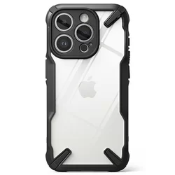 Telefontok iPhone 15 Pro - Ringke Fusion X - fekete/átlátszó ütésálló hátlap tok-1