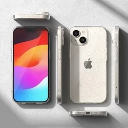 Telefontok iPhone 15 - Ringke Glitter Clear - átlátszó csillámos hátlap tok-5