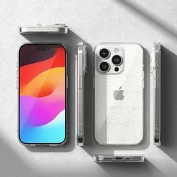 Telefontok iPhone 15 Pro Max - Ringke Glitter Clear - átlátszó csillámos hátlap tok-4