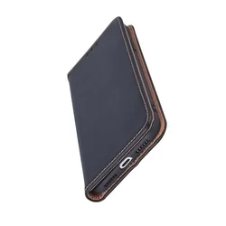 Telefontok Xiaomi Redmi Note 12 Pro 5G - Eredeti bőr Smart fekete mágneses szilikon keretes könyvtok-1