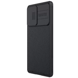 Telefontok Xiaomi Poco F5 5G - Nillkin csúsztatható kameravédős fekete hátlap tok beépített mágnessel-1