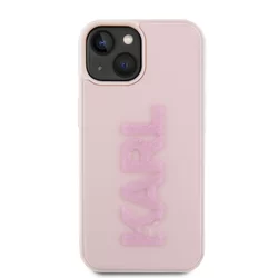 Telefontok iPhone 15 - Karl Lagerfeld - 3D Glitter Logo - hátlap tok, pink-2