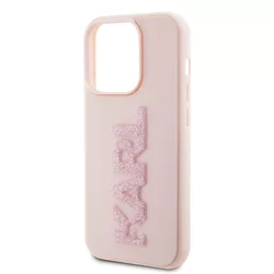 Telefontok iPhone 15 Pro - Karl Lagerfeld - 3D Glitter Logo - hátlap tok, pink-2
