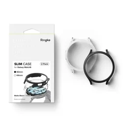 Ringke Slim műanyag védő keret Samsung Galaxy Watch6 (40mm) okosórához átlátszó+fekete (2db)-4