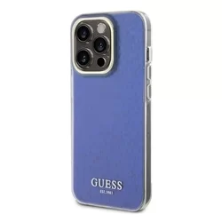 Telefontok iPhone 15 Pro - Guess Faceted - kék hátlap tok-1