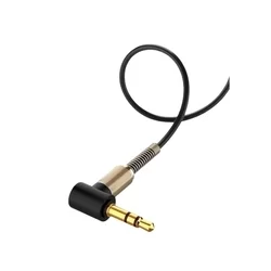 Kábel: univerzális 3.5mm jack-jack (90 fokban elfordított csatlakozó véggel) audio AUX kábel 1m-1